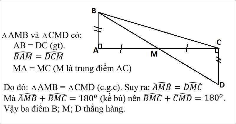 Bài  giải bài tập 1 chứng minh 3 điểm thẳng hàng có lời giải